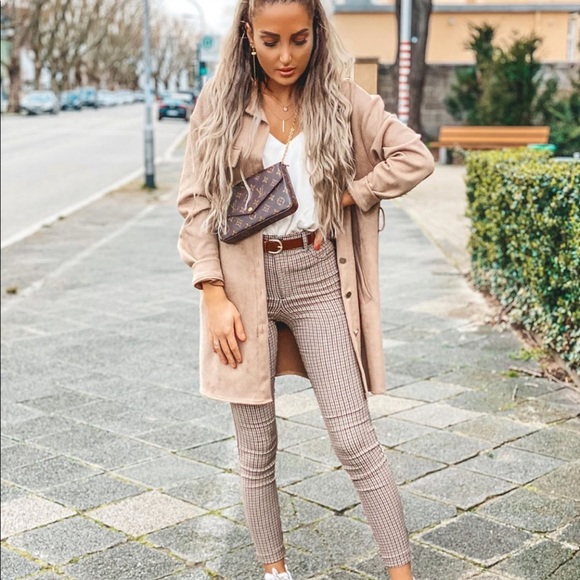 NWT Zara Blogger Fav High Waisted Plaid Leggings - Picture 3 of 8